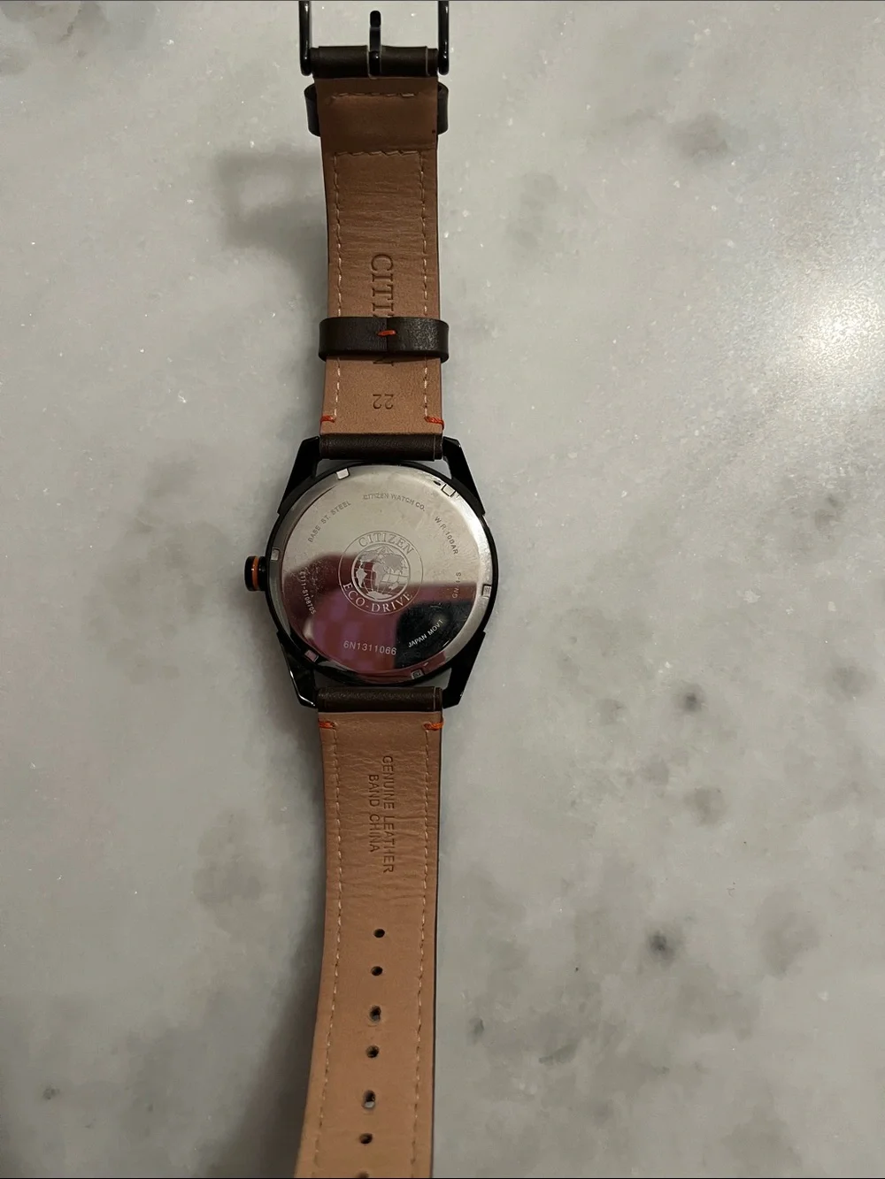 Citizen Black and Orange Dial Men's Eco-Drive Watch